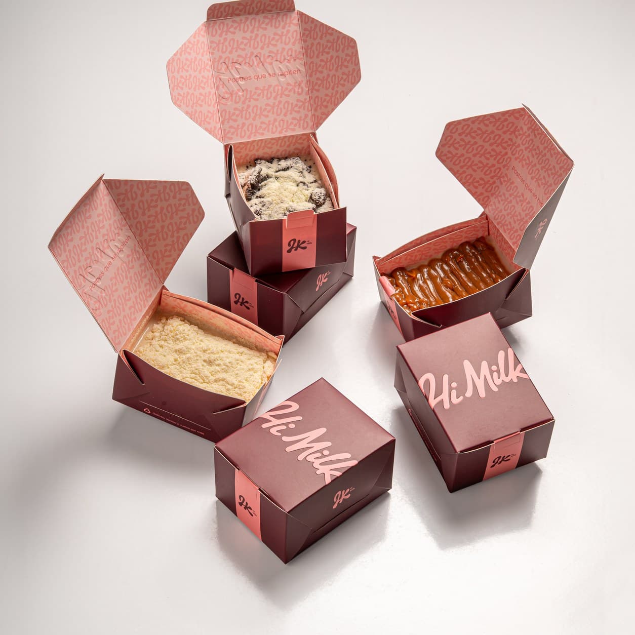 Caja Hi Milk con seis postres de distintos sabores