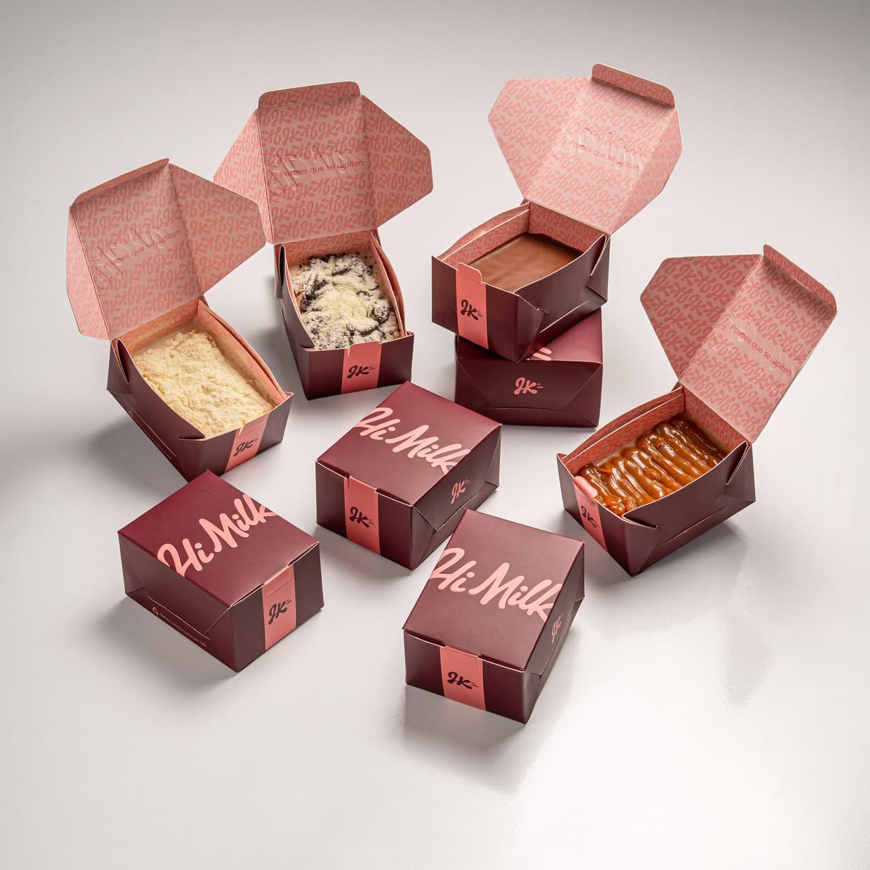 Caja Hi Milk tamaño evento con ocho postres